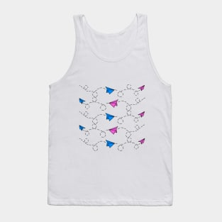 Pink and Blue Paper Planes Tank Top